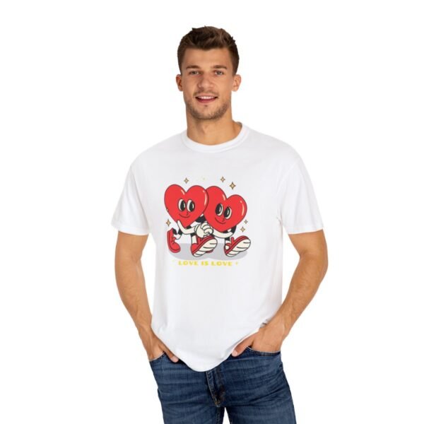 LOVE is LOVE T-shirt- Unisex Garment-Dyed T-shirt - Image 4