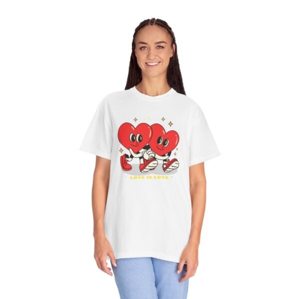LOVE is LOVE T-shirt- Unisex Garment-Dyed T-shirt - Image 5