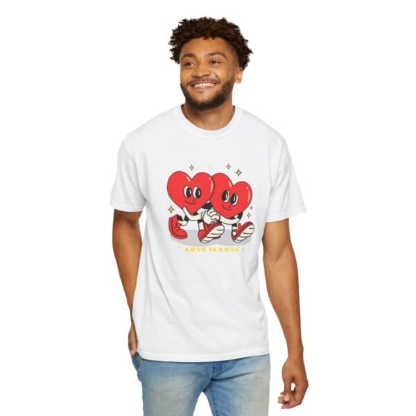 LOVE is LOVE T-shirt- Unisex Garment-Dyed T-shirt - Image 7