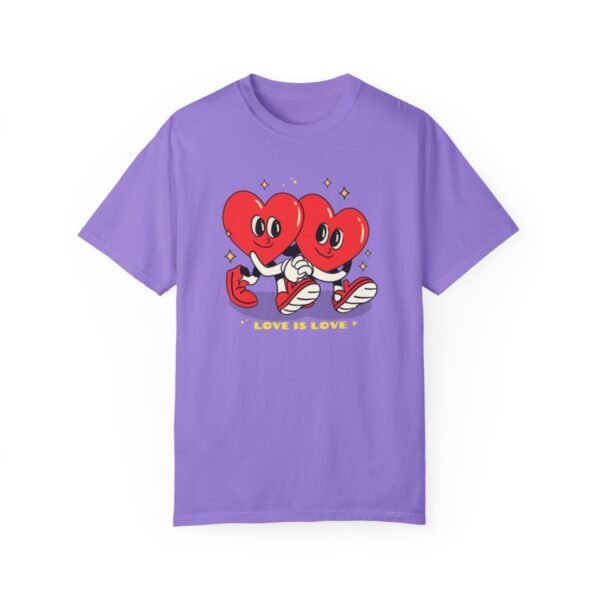 LOVE is LOVE T-shirt- Unisex Garment-Dyed T-shirt - Image 9