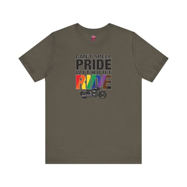 Can’t Spell Pride Without Ride Tee – LGBTQ+ Biker Pride 2025 Unisex Short Sleeve Shirt - Image 5