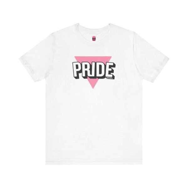 Pride 2025 Pink Triangle Tee – Unisex Short Sleeve Shirt