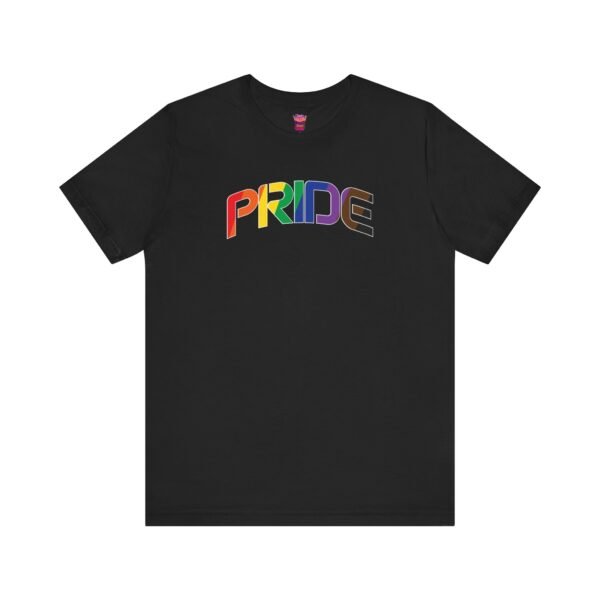 Curved Rainbow PRIDE 2025 Tee- Unisex Short Sleeve Shirt - Image 3