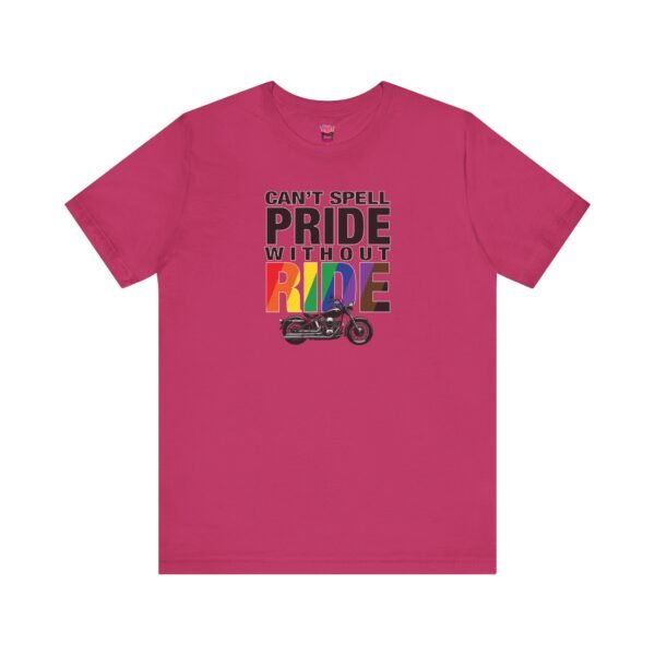 Can’t Spell Pride Without Ride Tee – LGBTQ+ Biker Pride 2025 Unisex Short Sleeve Shirt - Image 19