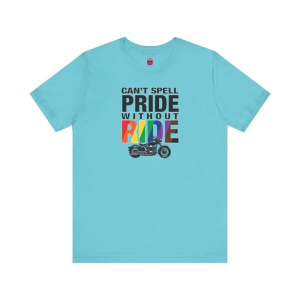 Can’t Spell Pride Without Ride Tee – LGBTQ+ Biker Pride 2025 Unisex Short Sleeve Shirt - Image 11